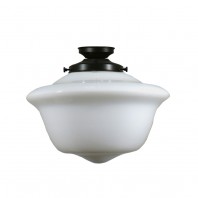 Lighting Inspiration-Victorian 9" / 12" / 16" School House Opal Gloss Batten Fix - Patina Black  